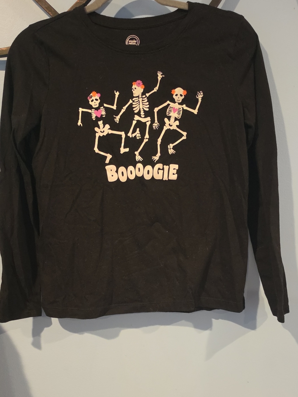 Wonder nation Black Skeleton Dance Graphic Tee  Size XXL 18